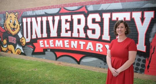  Ashley Atkins is the principal of University Elementary School in Shreveport, La., seen here Tuesday, May 19, 2026.  By JILL PICKETT | Staff photographer 