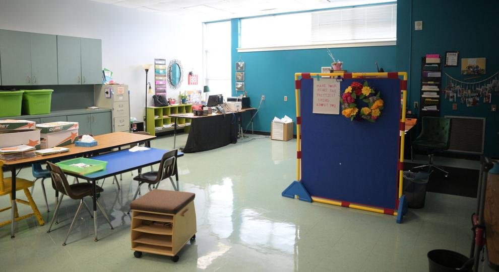  Enrollment plummeted at University Elementary School in Shreveport during the pandemic. Now a former classroom is used as office space.  By JILL PICKETT | Staff photographer 