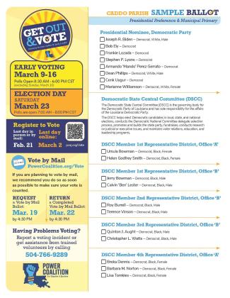 CADDO PARISH SAMPLE BALLOTS!