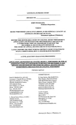 WHITEHORN WRIT APPLICATION