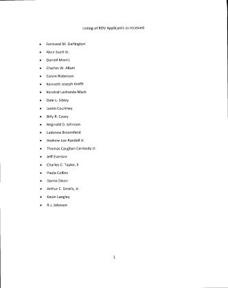 CADDO REGISTRAR OF VOTER APPLICANTS