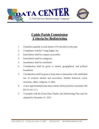 Caddo Commission to start redistricting process