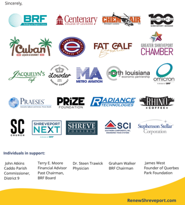 COMMUNITY LETTER OF SUPPORT FOR SHREVEPORT'S 2024 BOND ISSUE&amp;nbsp;