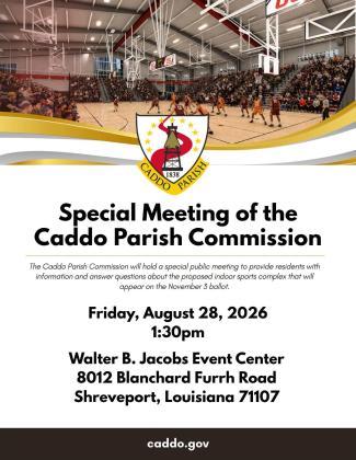 WHY IS CADDO COMMISSION HAVING SPORTS COMPLEX MEETING AT WALTER B. JACOBS EVENT CENTER
