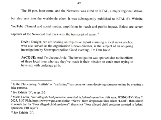 LUNN'S DAMAGE LAWSUIT AGAINST DAN AND JACQUE JOVIC, KTAL AND STATION OWNER &amp;nbsp;SIGNED OFF ON BY FIVE TOP RANKING ATTORNEYS!