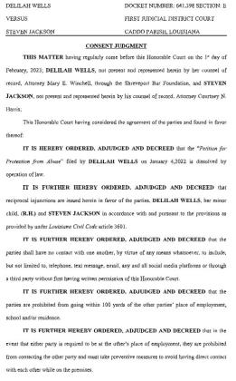 STEVEN JACKSON STALKING JUDGMENT APPROVED BY ALL PARTIES AND JUDGE DORROH