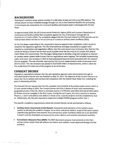 UPDATE AND HISTORY OF SHREVEPORT'S CONSENT DECREE