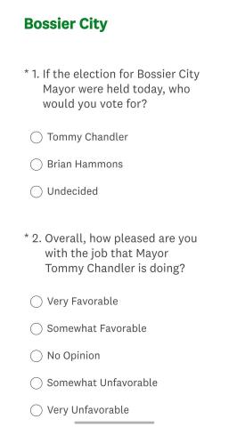 WHO IS POLLING ON THE NEXT BOSSIER CITY MAYOR’S RACE