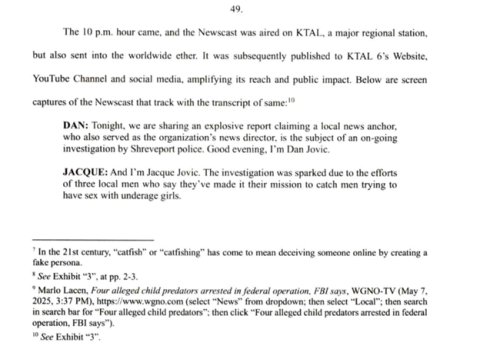 LUNN'S DAMAGE LAWSUIT AGAINST DAN AND JACQUE JOVIC, KTAL AND STATION OWNER &nbsp;SIGNED OFF ON BY FIVE TOP RANKING ATTORNEYS!