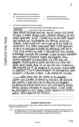 CADDO RESIDENT FILES PETITION AGAINST STEVEN JACKSON FOR PROTECTION FROM ABUSE