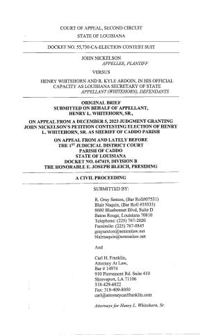 BRIEF FILED BY WHITEHORN IN ELECTION CHALLENGE CASE
