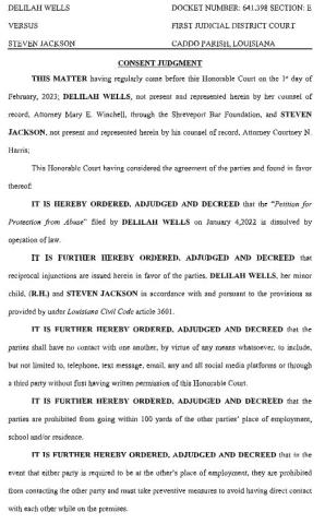 STEVEN JACKSON STALKING JUDGMENT APPROVED BY ALL PARTIES AND JUDGE DORROH