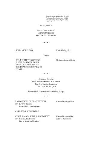 COURT OF APPEAL SECOND CIRCUIT: NICKELSON V. WHITEHORN OPINION