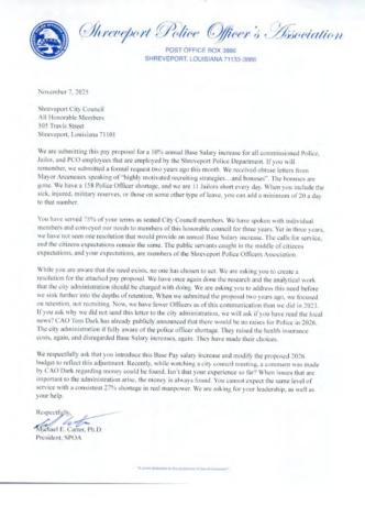 Shreveport Police Association 2026 Proposed Pay Schedule